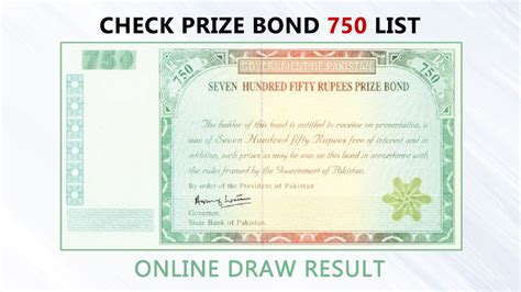 750 prize bond|Rs. 750 .